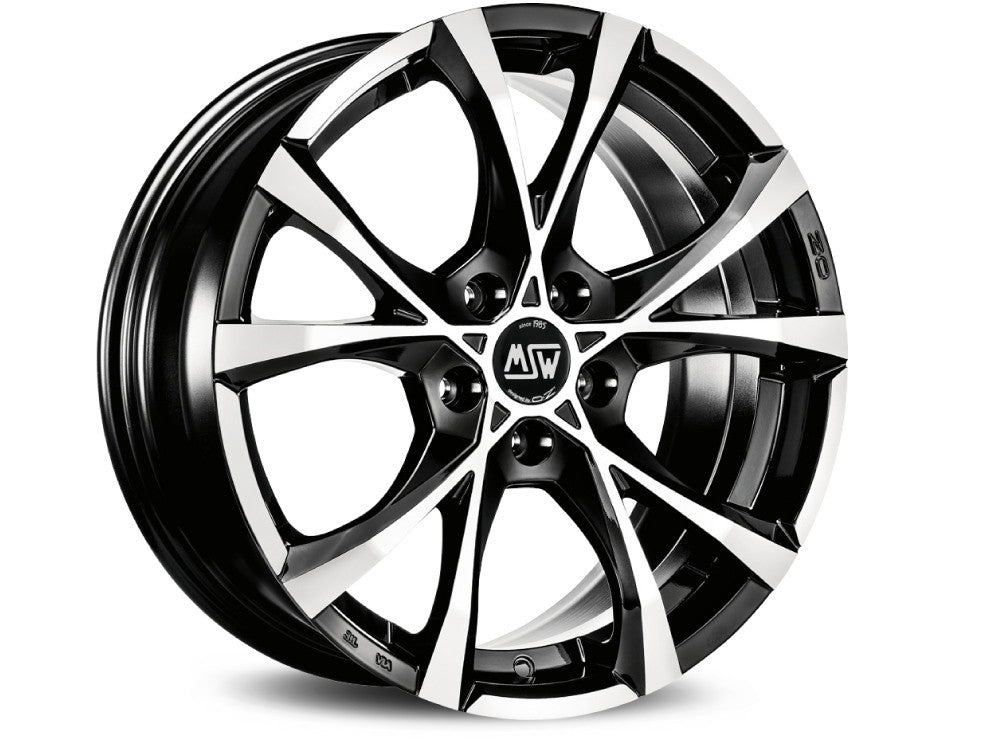 LLANTA MSW CROSS OVER 8x18 ET38 5x105 BLACK FULL POLISHED (GBFP) KBA NAD