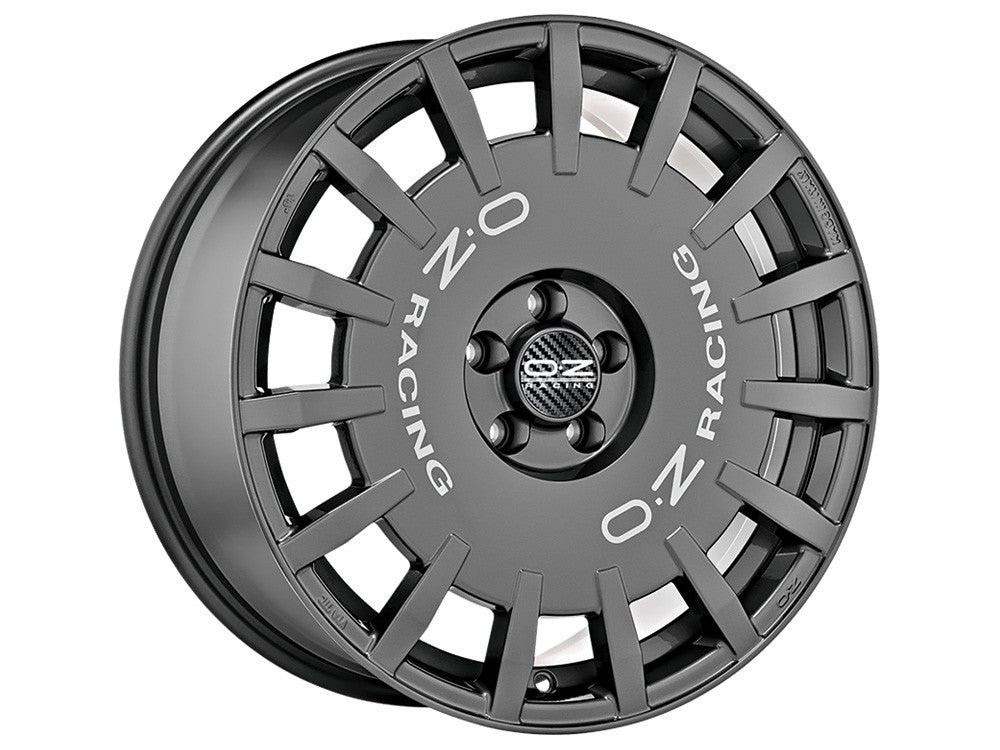 LLANTA OZ RALLY RACING 7x17 ET35 5x100 DARK GRAPHITE SILVER LETTERING