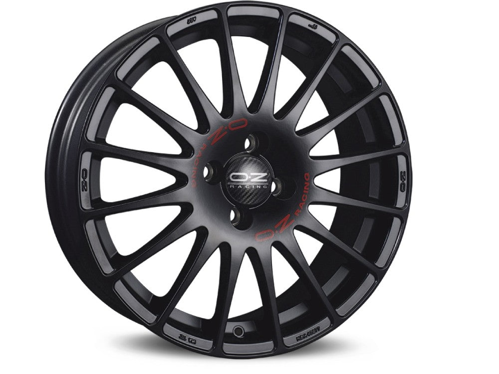 LLANTA OZ SUPERTURISMO GT 7x18 ET42 4x100 MATT BLACK RED LETTERING KBA VIA NAD