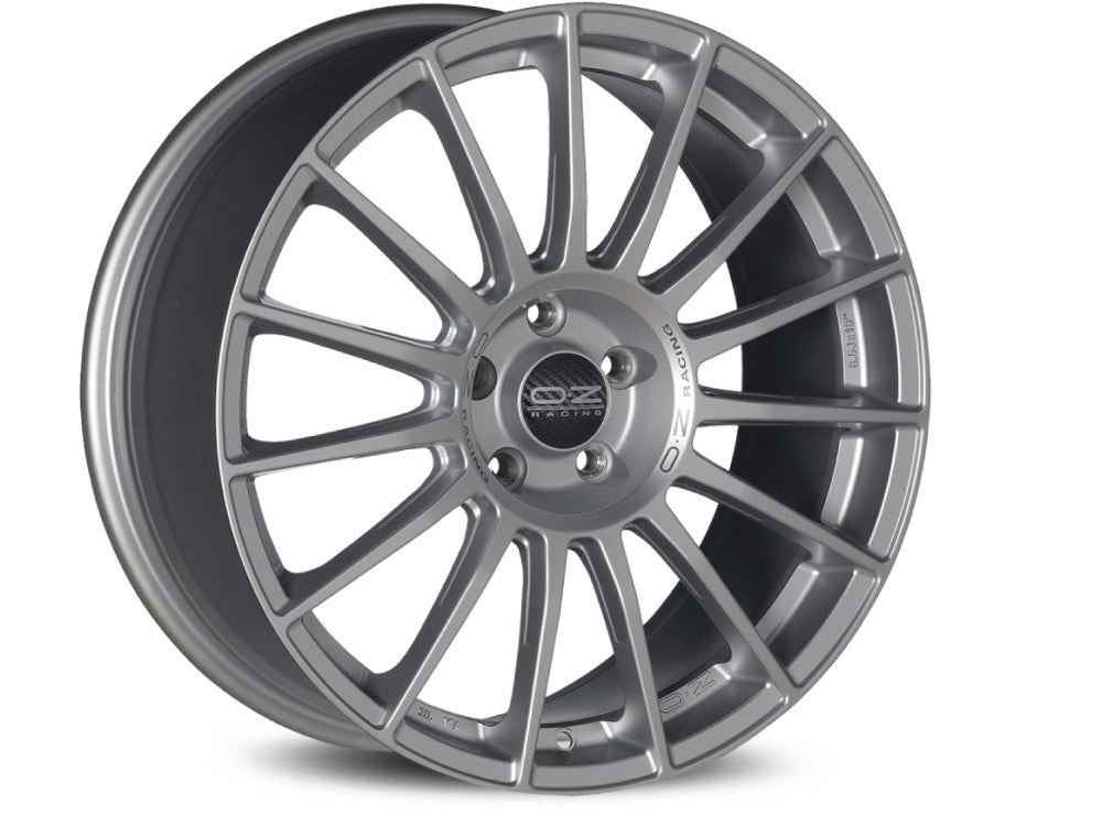 LLANTA OZ SUPERTURISMO LM 7,5x17 ET50 5x112 MATT RACE SILVER BLACK LETTERING KBA NAD