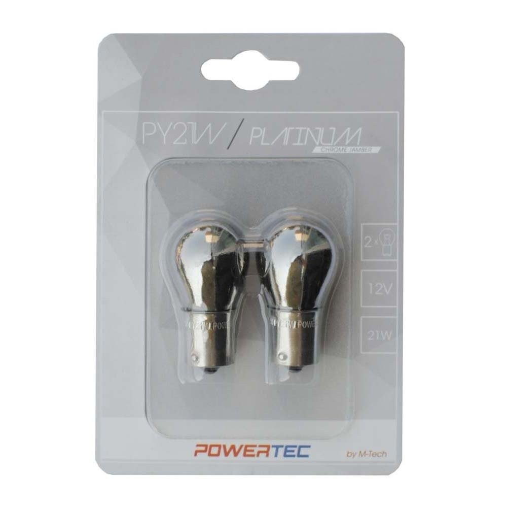 POWERTEC PLATINUM BAU15S PY21W S25 21W 12V CHROME BLISTER
