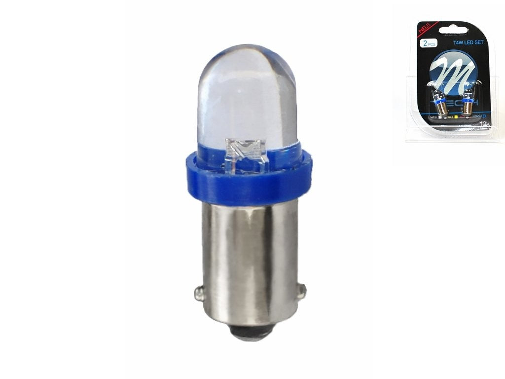 BOMBILLAS LED AZUL 12V T4W/BA9S