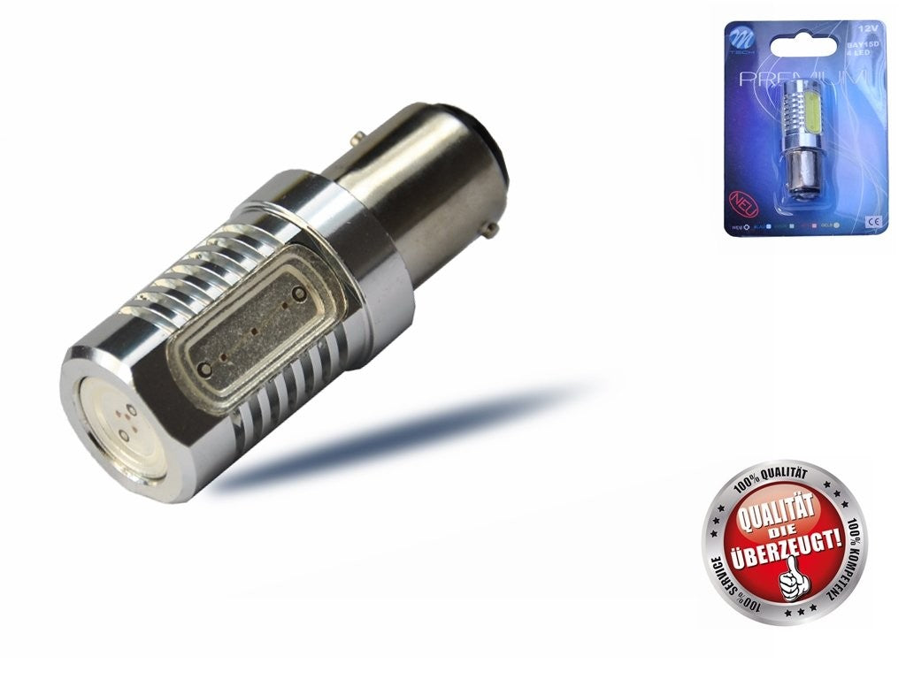 BOMBILLA LED ROJO 12V P21/5W BAY15D