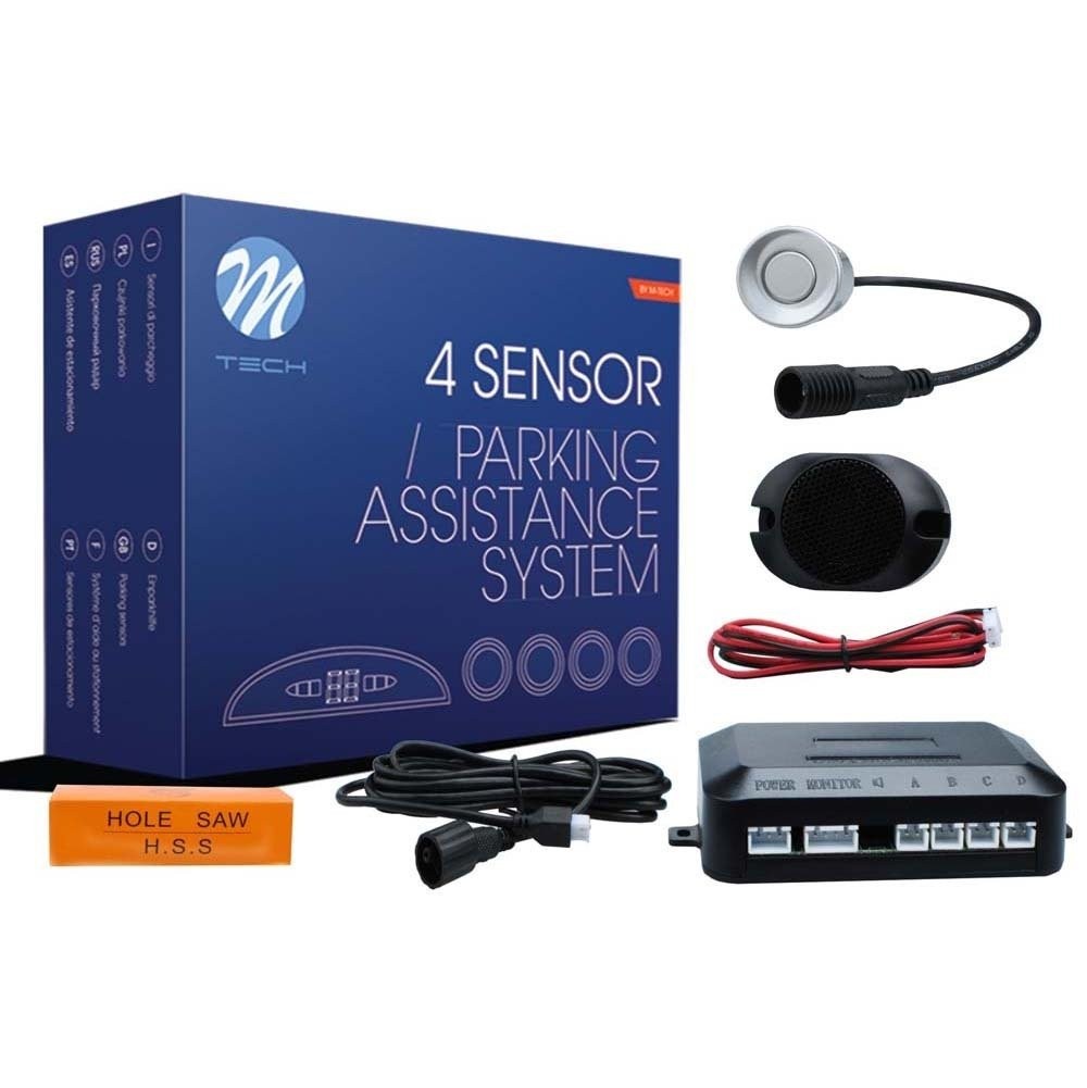 SENSORES DE APARCAMIENTO CP6 ZUMBADOR + CONECTORES - PLATEADO