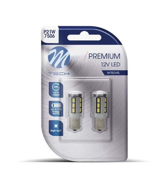 BLISTER 2X LED L355W - BA15S 18XSMD5730 CANBUS BLANCO
