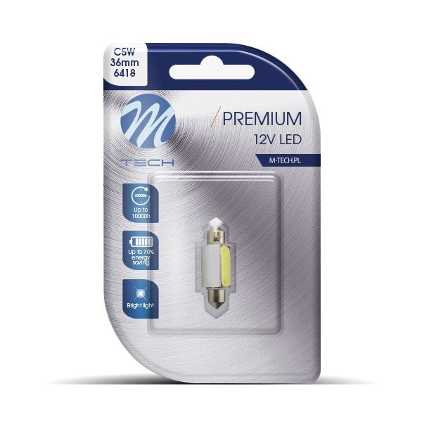 BLISTER 1X LED L080W - C5W 36MM 12V 1.5W BLANCO