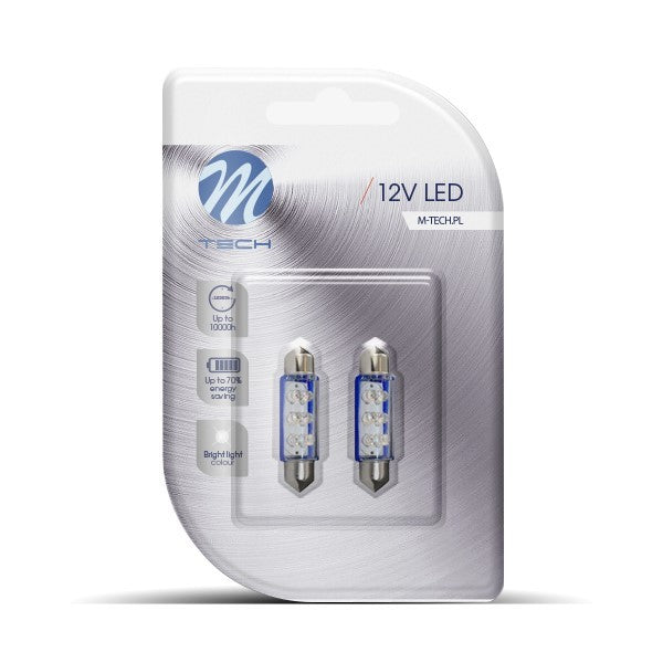 BOMBILLAS LED SMD AZUL PLAFON 41MM 12V C5W