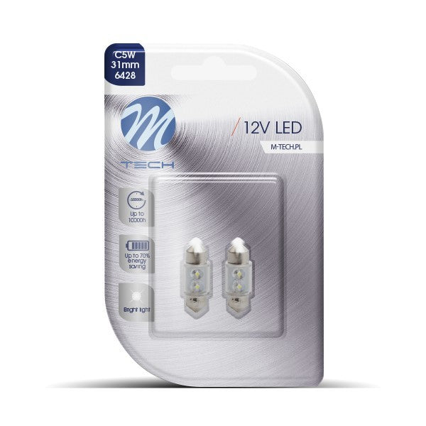BLISTER 2X LED L025W - C5W 31MM 2LED BLANCO