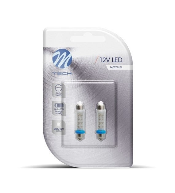 BOMBILLAS LED SMD AZUL PLAFON 41MM 12V C5W