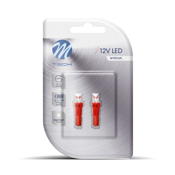 BOMBILLAS LED ROJO 12V T5/W1.2W/W2W/W2.3W