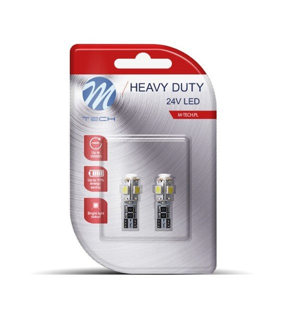 BLISTER 2X LED L9321W - W5W 5XSMD5050 CANBUS 24V BLANCO