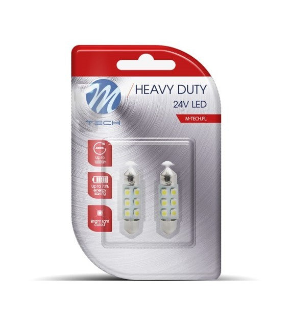 BLISTER 2X LED L928B - C5W 36MM 6XSMD3528 24V AZUL