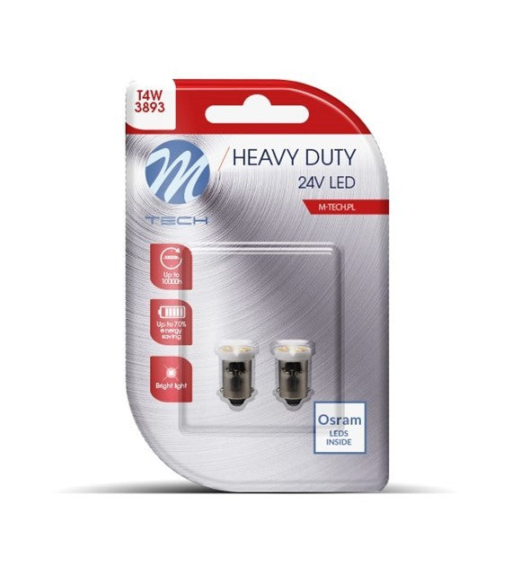 BLISTER 2X LED L909W - BA9S 4XSMD2835 24V BLANCO