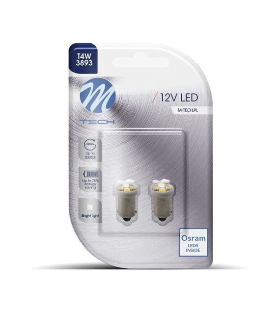 BLISTER 2X LED L009W - BA9S 12V 4XSMD3528 BLANCO