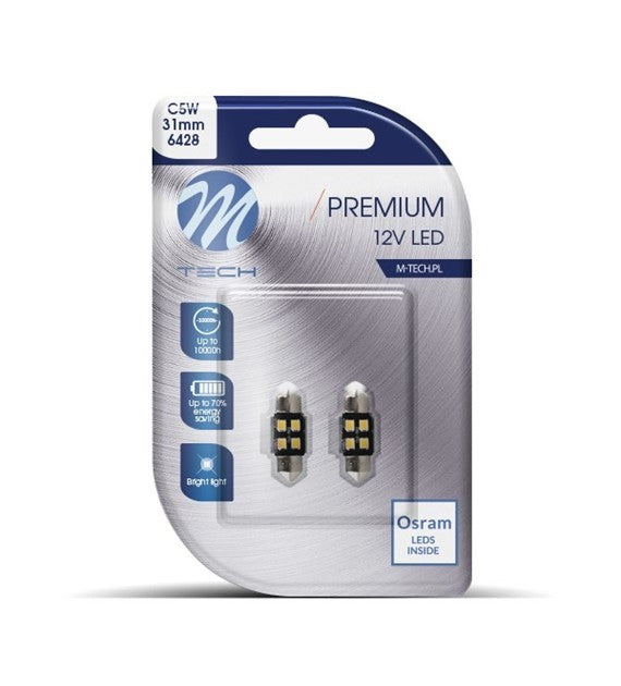 BLISTER 2X LED L345W - C5W 31MM 4XSMD2835 CANBUS BLANCO