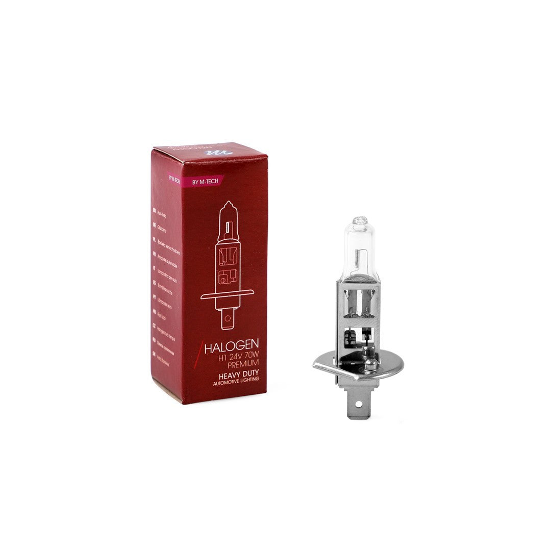 LÁMPARA HALÓGENA M-TECH HEAVY DUTY 24V/70W H1 | 10 UDS