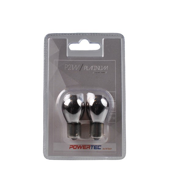 POWERTEC PLATINUM BA15S P21W S25 21W 12V CHROME BLISTER
