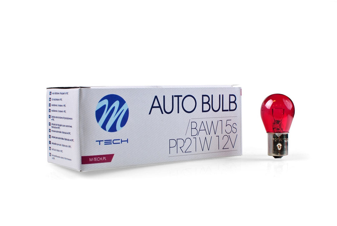 LÁMPARA M-TECH PR21W BAW15S 12V/21W ROJO | 10 UDS