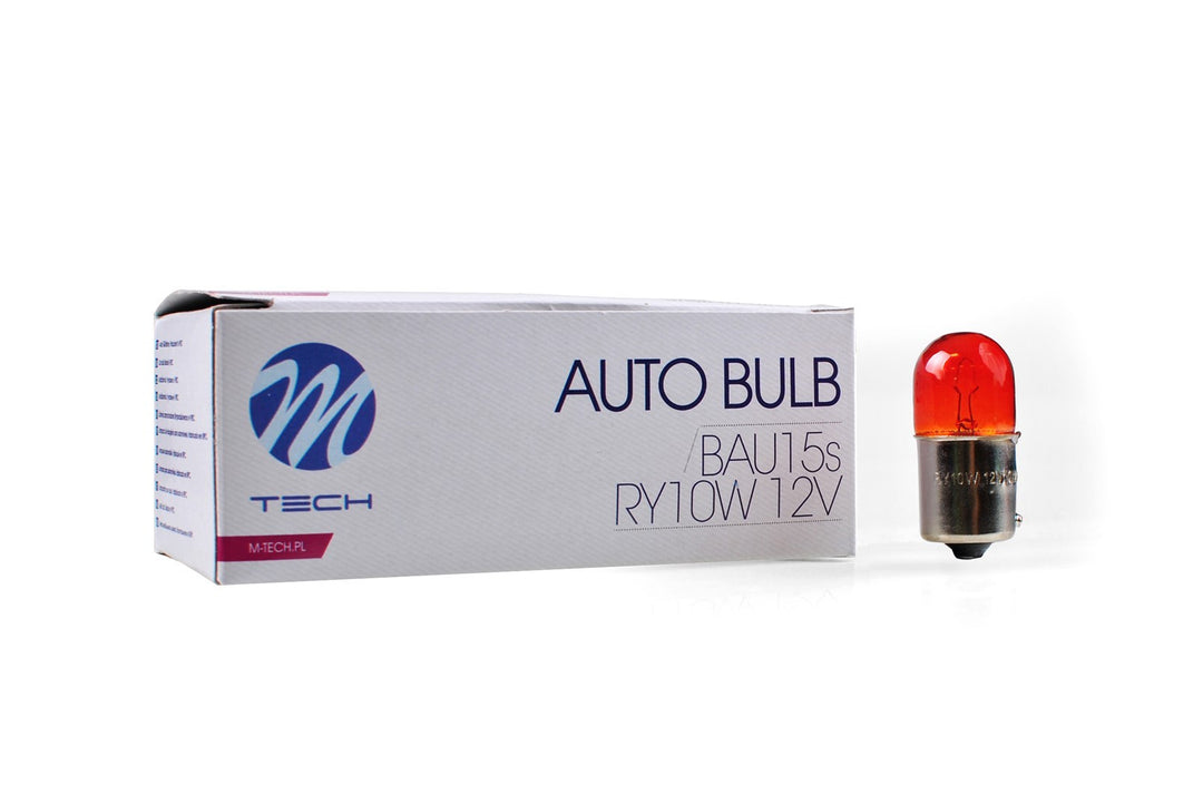 LÁMPARA M-TECH RY10W BAU15S 10W 12V ÁMBAR | 10 UDS