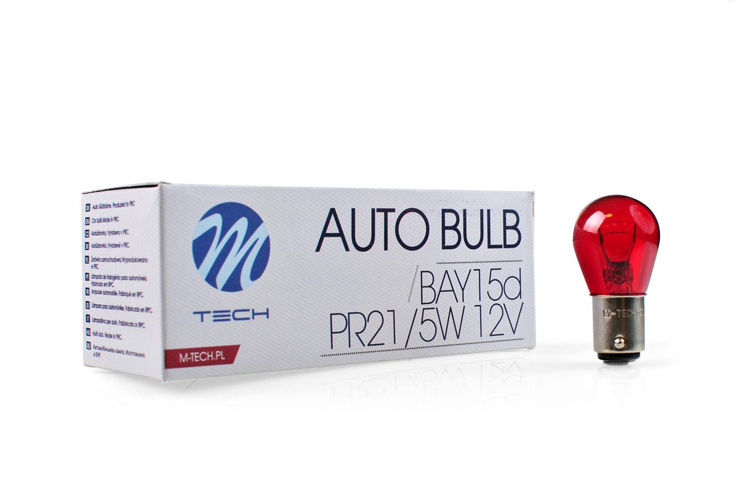 LÁMPARA M-TECH BAY15D 12V 21/5W P21/5W ROJO | 10 UDS