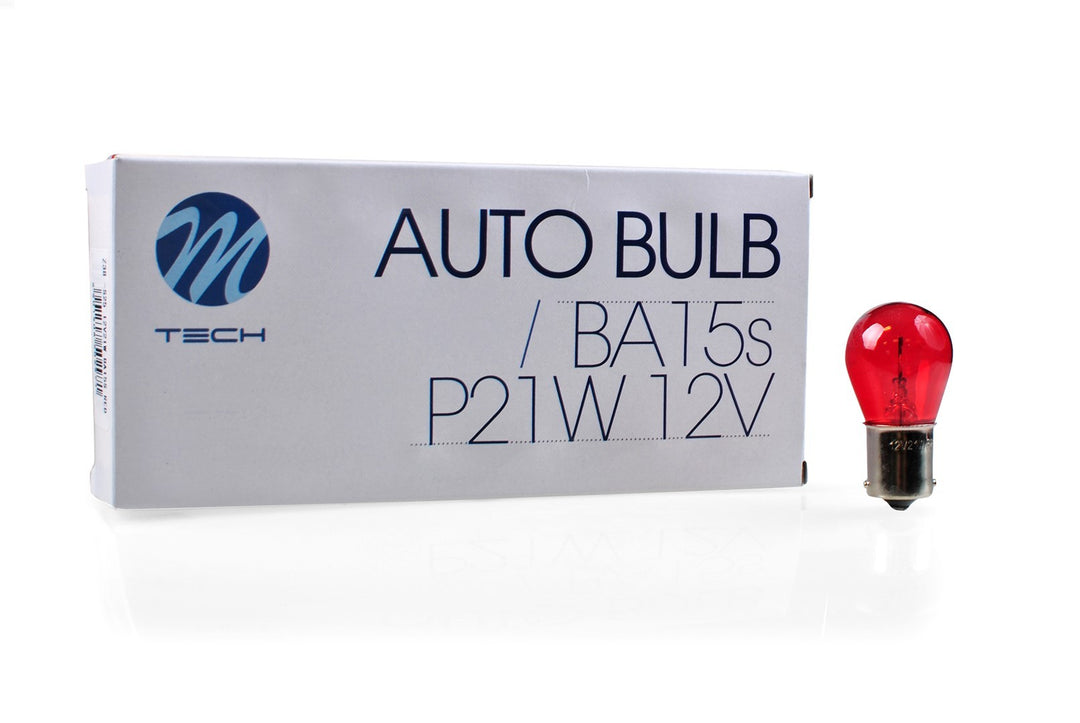 LÁMPARA M-TECH BA15S 12V 21/4W S25 ROJO | 10 UDS