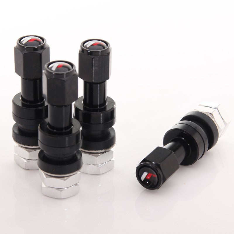 SET VALVULAS ALUMINIO V2 - BLACK + LOGO