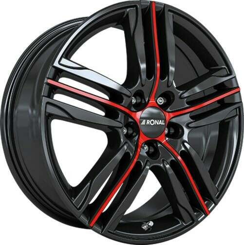 LLANTA RONAL R57 MCR 7.5X18 ET44 4x100 68 NEGRO-ROJO