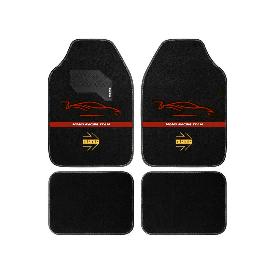 Komplettset mit 4 Universalteppichen Momo, schwarz/rot