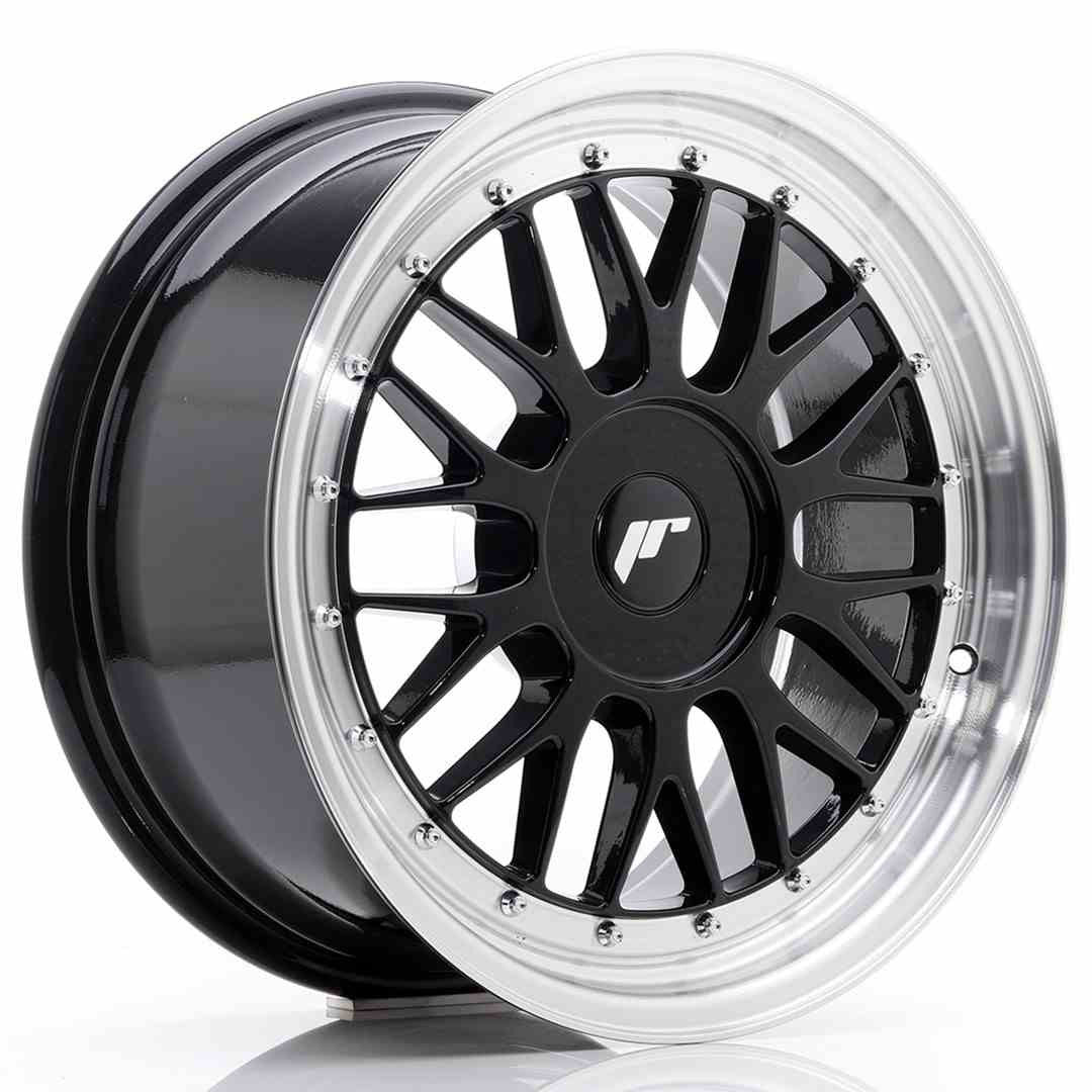LLANTA JAPAN RACING JR23 17X8 ET40-45 BLANK NEGRO BRILLANTE W/MACHINED LIP