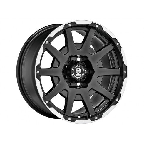 LLANTA SPARCO DAKAR 7,5x17 5x114,30 ET 20 NEGRO MATE LIP POLISHED+RIVETS