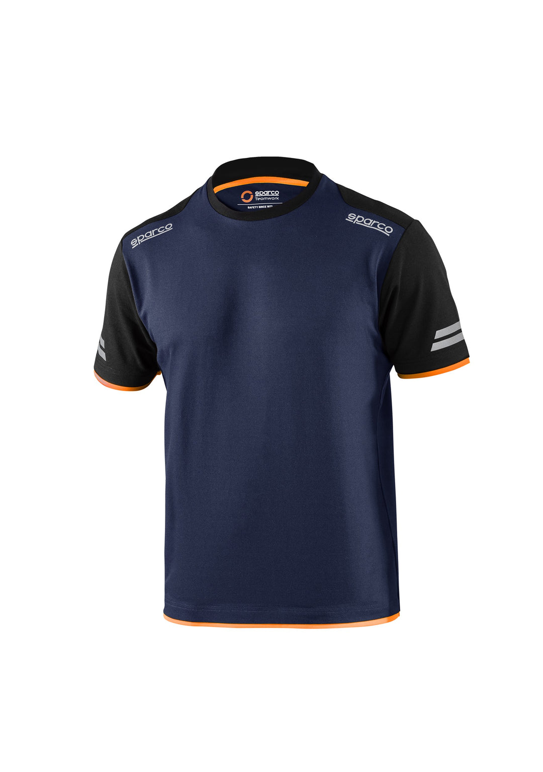 CAMISETA TW TALLA XXL AZUL MARINO/NARANJA