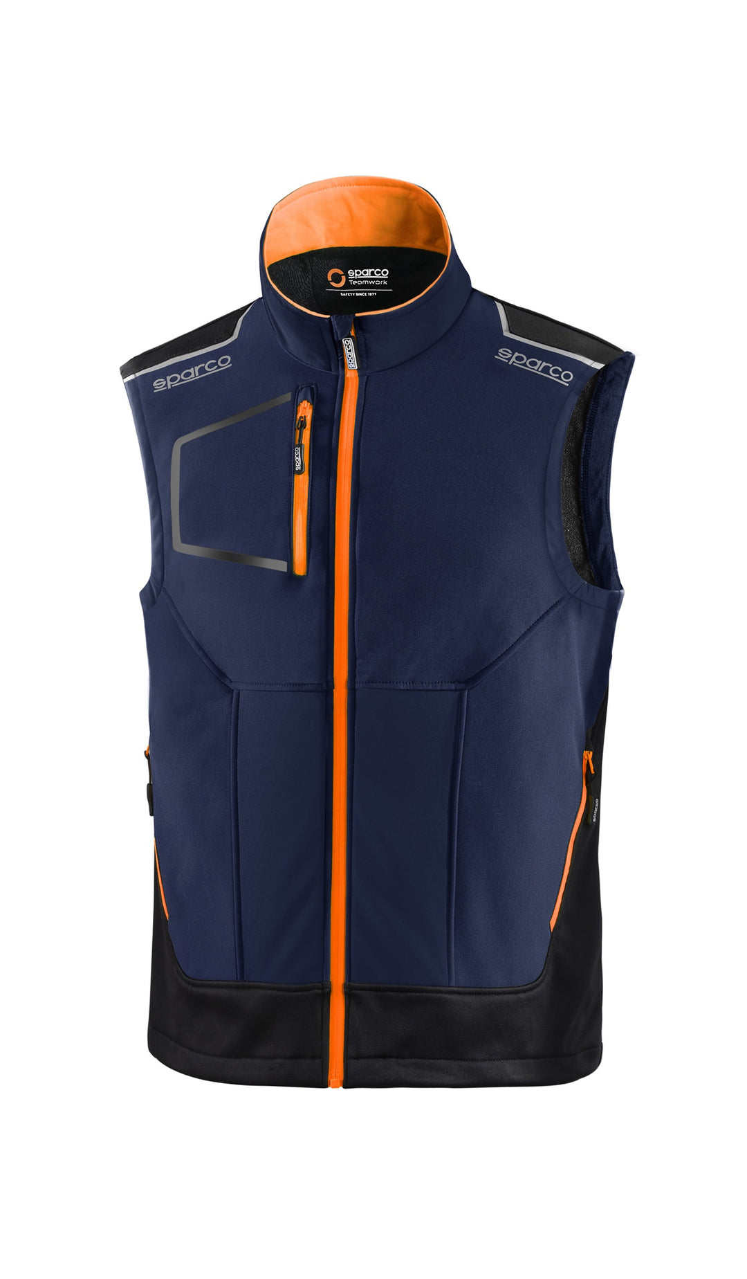 CHALECO TW TALLA L AZUL MARINO/NARANJA