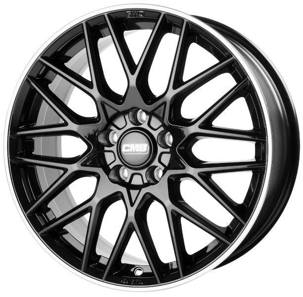 LLANTA CMS 9x20 ET45 5x112 66.5 BORDE NEGRO DIAMANTE BRILLANTE