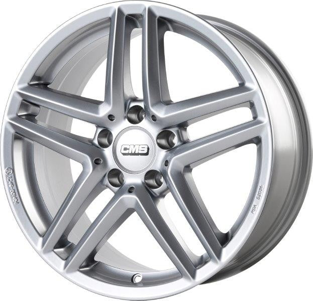 LLANTA CMS 8x18 ET43 5x112 66.5 PLATA CARRERA