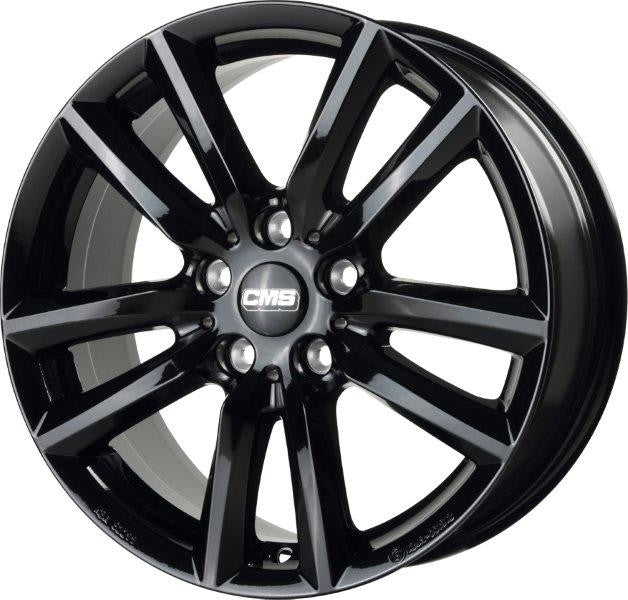 LLANTA CMS 8x18 ET40 5x112 66.5 NEGRO BRILLANTE COMPLETO