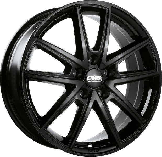 LLANTA CMS 8x18 ET45 5x112 66.5 NEGRO BRILLANTE COMPLETO