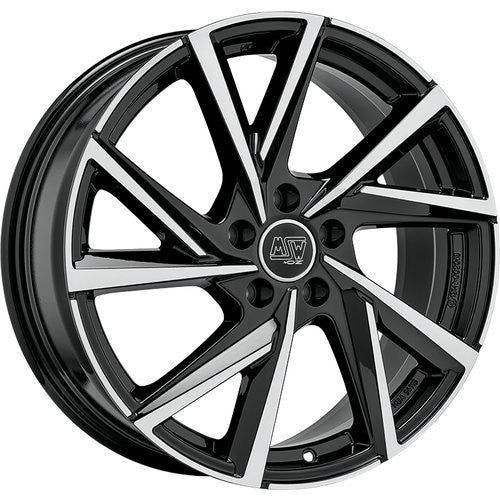 OZ RACING MSW 80-5 7.5X18 ET49 5X108 GLOSS BLACK FULL POLISHED WHEEL