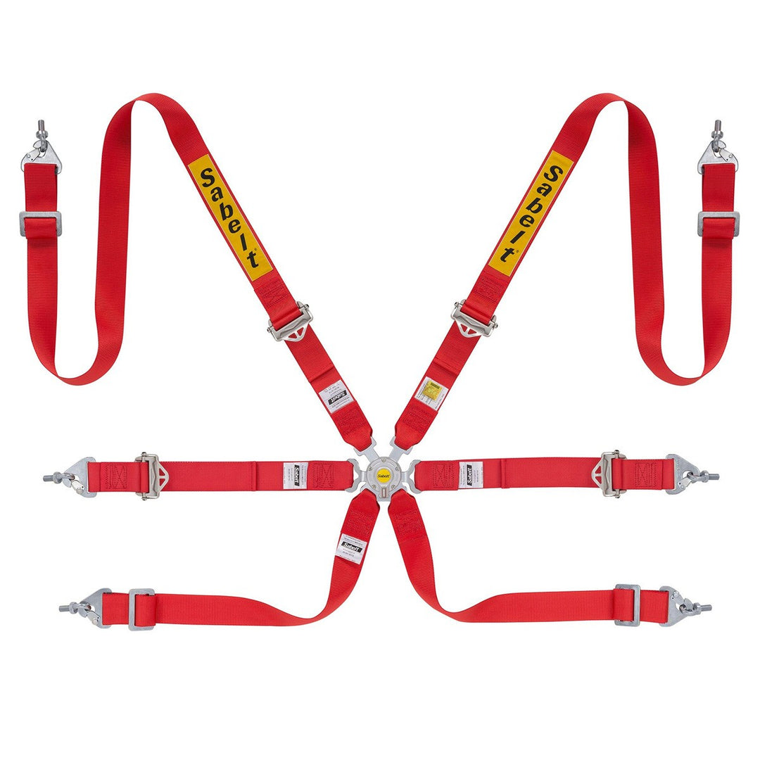 6-PUNKT-ALUMINIUM-RALLYE-GURT 2" FIA8853-2016 ROT