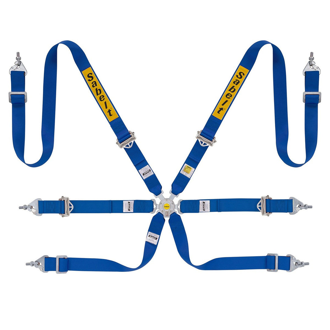 6-PUNKT-ALUMINIUM-RALLYE-GURT 2" FIA8853-2016 BLAU
