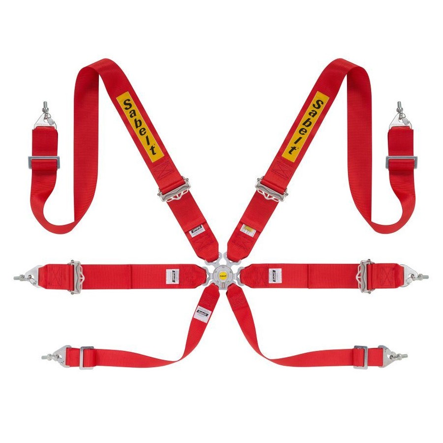 6-PUNKT-ALUMINIUM-RALLYE-GURT 3" FIA8853-2016 ROT