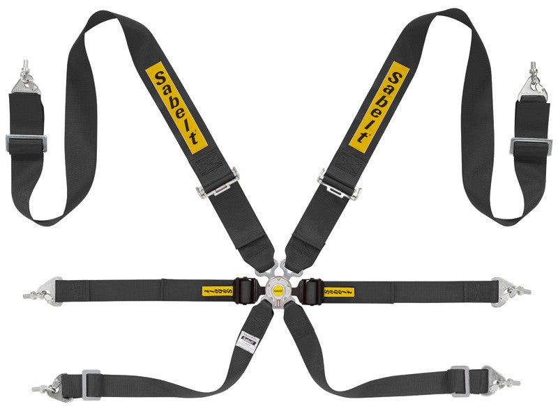 6-PUNKT-STAHL-RALLYE-GURT 3"+2" FIA8853-2016 SCHWARZ