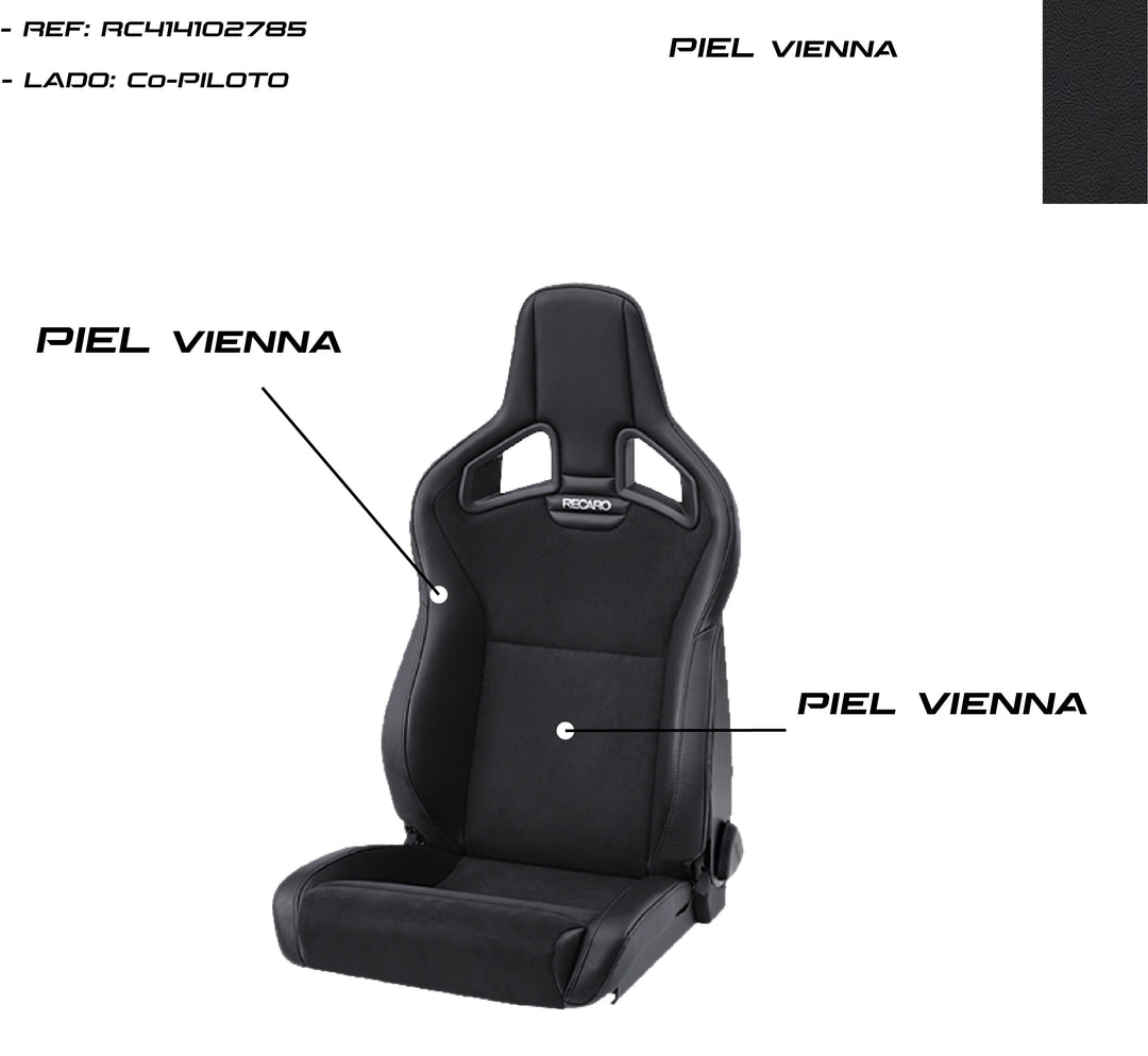 ASIENTO RECARO CROSS SPORTSTER CS CALEFACCION PIEL VIENNA NEGRO COPILOTO