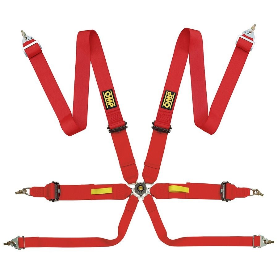 ARNES OMP 6 PUNTOS TECNICA 3" FIA 8853-2016 PULL UP ROJO