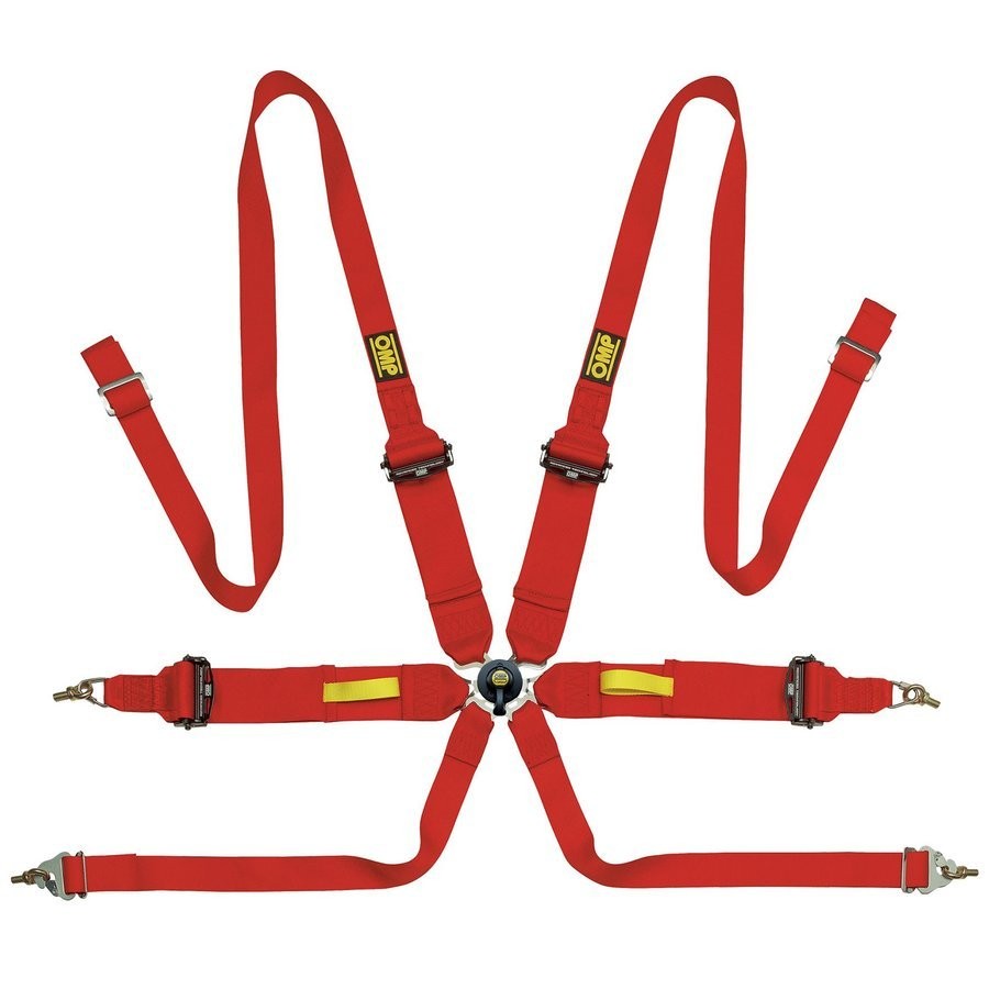 ARNES OMP 6 PUNTOS TECNICA 3"+2" FIA 8853-2016 - PULL UP ROJO