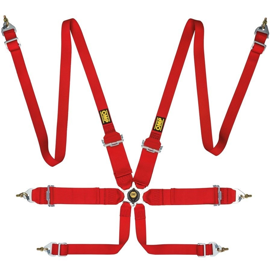 ARNES OMP 6 PUNTOS FIRST 3+2" PULL UP FIA 8853-2016 ROJO