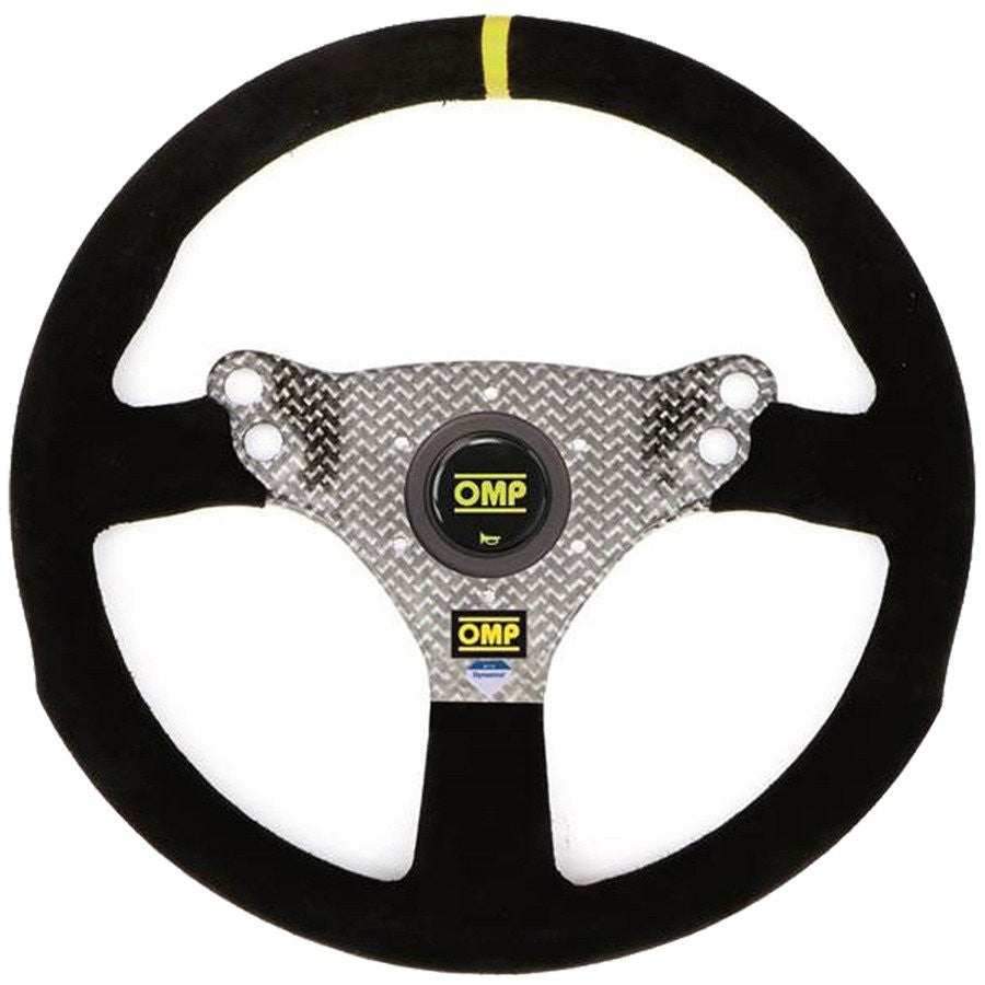 OMP FLAT HYBRID S WILDLEDER-LENKRAD 320 MM SCHWARZ