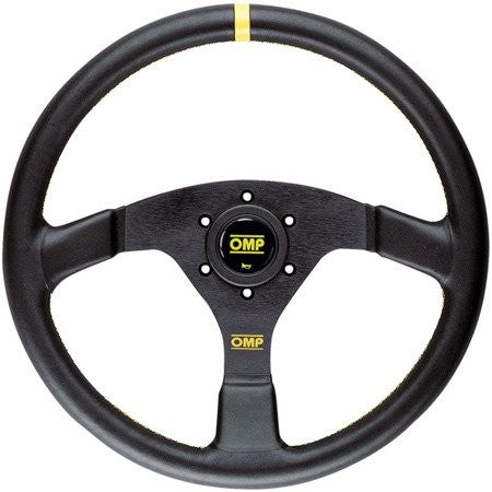 VOLANTE OMP VELOCITA 3 RADIOS NEGRO PIEL 350MM NEGRO