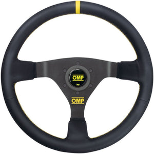 VOLANTE OMP WRC PIEL 350MM NEGRO - DETALLE AMARILLO OMP RACING | VRM Motorsports