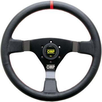 VOLANTE OMP WRC PIEL 350MM NEGRO - DETALLE ROJO OMP RACING | VRM Motorsports