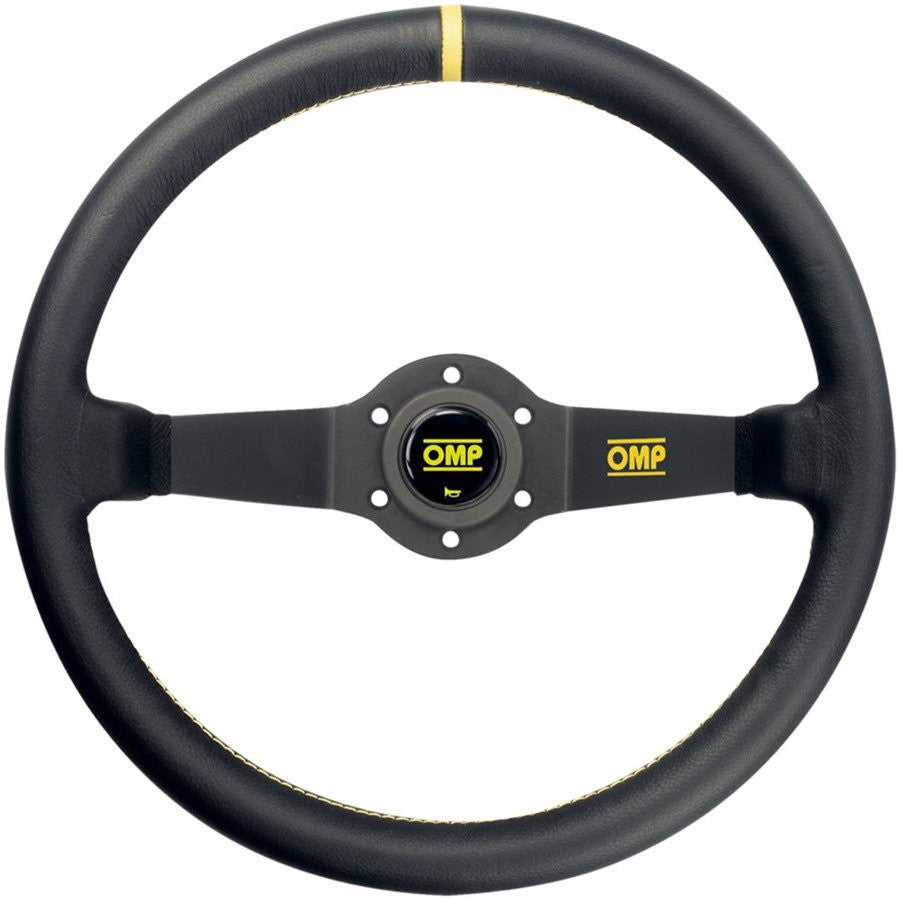 VOLANTE OMP RALLY PIEL 350MM NEGRO 2 BRAZOS